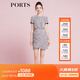 PORTS寶姿商場(chǎng)同款春季新品女裝短袖束腰短連衣裙SD8D044PFP025 黑色混色 XS (2)