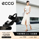 愛(ài)步（ECCO）女士涼鞋 夏季一字帶粗跟涼鞋時(shí)尚舒適 雕塑222763 黑色22276301001 （牛皮革） 38 (240mm)