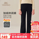 英氏（YEEHOO）女童喇叭褲兒童褲子中大童裝長(cháng)褲休閑加厚加絨打底褲冬 黑色 150 
