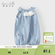戴維貝拉（DAVE＆BELLA）夏款新品新生兒服裝嬰兒連體衣女寶寶哈衣 天藍色DBW14173-2A 90cm （建議身高80-90cm）