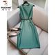 啄木鳥(niǎo)（TUCANO）正式場(chǎng)合綠色無(wú)袖連衣裙女夏季2025新款輕奢高級感御姐風(fēng)背心裙子 綠色 5026 L