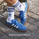adidas「T頭鞋」STADT經(jīng)典時(shí)尚薄底運動(dòng)板鞋男女阿迪達斯三葉草   藍色/乳白色/紙板黃 (推薦女生選小半碼)   42