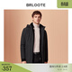 Brloote/巴魯特 棉衣男冬季新款時(shí)尚休閑連帽中長(cháng)款保暖棉服外套 黑色 170/92A
