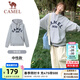 駱駝（CAMEL）1930衛衣字母連帽男中性套頭復古美拉德休閑衛衣女 L050D，中花灰，中性 【重磅420g】 M