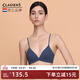 Claesen's春夏法式三角杯性感深V顯胸小薄款透氣小胸內衣女無(wú)鋼圈細肩帶 深空藍 M （70C/75AA/75A/75B）
