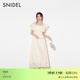 SNIDEL2025秋冬新品優(yōu)雅蕾絲鉤花荷葉邊小飛袖連衣裙SWFO254146 象牙白 M （1）
