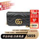 古馳（GUCCI）女包 Marmont馬蒙牛皮鏈條單肩包GG酷奇經(jīng)典斜挎包包女士 mini 黑色 16.5cm 酷奇女包 七夕情人節禮物