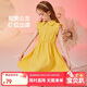 ASK JUNIOR女童襯衫連衣裙夏季薄款中大童時(shí)尚純色Polo領(lǐng)兒童公主裙