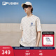 FILA FUSION斐樂(lè )潮牌情侶款針織短袖衫滿(mǎn)印老花夏季時(shí)尚寬松純棉T恤 41麥乳色-BG L 175/96A