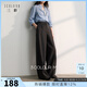 三彩【宋軼同款】2026春季新款通勤氣質(zhì)高腰西裝褲長(cháng)褲闊腿褲休閑M 深邃灰 XL 170/76A 170/76A
