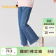 巴拉巴拉女童褲子冬裝加絨牛仔長(cháng)褲兒童微喇褲潮24108001