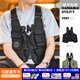 馬登工裝多口袋機能戰術(shù)馬甲戶(hù)外無(wú)袖坎肩攝影釣魚(yú)兩用挎包外套男 黑色 均碼