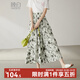 晚白【新品】【水墨印花裙褲】2026夏款氣質(zhì)垂感褲子印花寬松裙褲女 花色 28