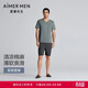 愛(ài)慕先生睡衣男夏季棉質(zhì)天絲麻涼感短袖家居服套裝NS43L411 180