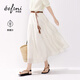 伊芙麗（eifini）朱珠代言【經(jīng)典延續】?jì)?yōu)雅百搭休閑顯瘦高腰雪紡蛋糕長(cháng)款半裙女 米白 S 80-105斤
