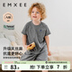 嫚熙（EMXEE）嬰童短袖短褲套裝夏季男女寶寶衣服透氣天絲棉運動(dòng)套裝休閑服外穿 深花灰【短褲短袖】 110