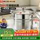 康巴赫蒸鍋304不銹鋼大容量湯鍋多功能蒸煮鍋具22cm復底燃氣電磁爐通用