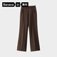 蕉內【劉浩存同款】非常褲504Regular女士喇叭衛褲顯瘦顯腿長(cháng)休閑褲新 栗殼棕 M