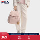 FILA 斐樂(lè )官方女子背包秋新款翻蓋雙肩包掛件小熊休閑書(shū)包包 灰藕粉-PK XS
