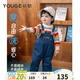幼歌（YOUGE）嬰幼兒秋季童趣卡通牛仔背帶褲寬松柔軟細膩不掉色褲子 牛仔藍(66-90襠開(kāi)扣) 90 cm