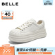 百麗（Belle）簡(jiǎn)約百搭貝殼頭小白鞋女26春新款厚底增高休閑板鞋B3076AM6預售 米色 35