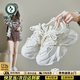啄木鳥(niǎo)網(wǎng)面透氣女鞋春夏季老爹鞋2026年新款休閑鞋小個(gè)子增高6cm小白鞋 米白色【網(wǎng)面透氣款-單網(wǎng)】 37 (235mm)