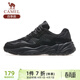 駱駝（CAMEL）運動(dòng)老爹鞋男透氣厚底潮休閑鞋子 K13C09L7014 黑色 42