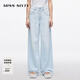 MISS SIXTY【免費改褲】2025春季新款牛仔褲女寬松闊腿長(cháng)褲美式復古街頭風(fēng) 淺藍 27