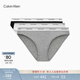Calvin Klein內衣女士三條ck莫代爾混紡純色比基尼三角內褲女 MP1-太空黑/椰青灰/月光白 3條 M