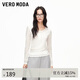 VEROMODA T恤女2026春季新款雙層領(lǐng)口紐扣拼接修身上衣簡(jiǎn)約松弛326102002
