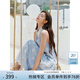 范思藍恩【徐若晗同款】海邊度假連衣裙女夏重工編織藍色條紋2618 微風(fēng)藍 S
