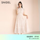 SNIDEL【明星同款】春夏小飛袖雪紡百褶碎花連衣裙SWFO251073 粉色 M (1)