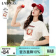 LAGOGO萌寵印花短袖T恤女拉谷谷2025年夏季新款純棉卡通圓領(lǐng)上衣 本白色 M