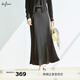 伊芙麗（eifini）朱珠代言女裝時(shí)髦經(jīng)典百搭通勤女士軟垂質(zhì)感醋酸半裙2025新款 黑色 S 80-105斤