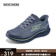 斯凱奇（Skechers）閃穿鞋春季新款男鞋一腳蹬休閑運動(dòng)鞋輕質(zhì)緩震220887 暗灰藍色/SLT 41