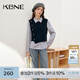 KBNE2025新款簡(jiǎn)約減齡馬甲襯衫假兩件別致漂亮上衣氣質(zhì)襯衣春秋女 藏青 S