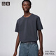 優(yōu)衣庫合作款/男女裝大師T正肩圓領(lǐng)T恤短袖棉質(zhì)休閑百搭482296 07 青灰色 L