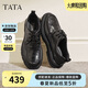 他她（TATA）2026春商場(chǎng)同款純色舒適百搭休閑皮鞋男 黑色 42