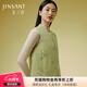 金三塔保暖內衣女真絲提花立領(lǐng)可外穿新中式絲綿冬保暖背心馬甲 綠灰松鳥(niǎo)3905 M