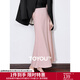 初語(yǔ)氣質(zhì)純色半身裙女2025年春秋垂感法式中長(cháng)裙簡(jiǎn)約百搭a字裙子 藕粉色 L