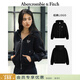 Abercrombie & Fitch美式時(shí)尚百搭LOGO抓絨拉鏈連帽衛衣外套25秋冬女裝152-5249 黑色 XS (160/84A)