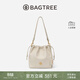 BAGTREE【朱美吉同款】包包樹(shù)云采包植鞣皮水桶包通勤斜挎包單肩腋下包女 皎月白-小號 贈無(wú)事牌包掛 高級小眾