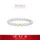 周大福SOINLOVE寶藏女孩冰透白水晶金珠足金手串禮 VR1890生日禮物