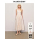 MAXRIENY【商場(chǎng)同款】繡花方領(lǐng)甜美收腰裙氣質(zhì)度假連衣裙 米白 L 03/38