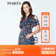 PORTS寶姿商場(chǎng)同款新品女裝優(yōu)雅紅花藍屋露肩連衣裙LN8D131HPT037 丈青印花 S (4)