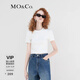 MO&Co.【新中式】短袖T恤中式國風(fēng)盤(pán)扣斜門(mén)襟圓領(lǐng)修身短款摩安珂 本白色-第2批 M 165