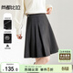 尚都比拉半身裙女裝秋冬新款學(xué)院風(fēng)百褶裙小個(gè)子簡(jiǎn)約A字短裙