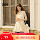 森馬（Semir）連衣裙女polo領(lǐng)無(wú)袖花苞裙甜酷2025夏新款辣妹分割短裙小個(gè)子 米白10301 L