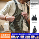 馬登工裝美式復古多口袋男士單馬甲戶(hù)外機能背心兩用挎包外套男薄款 炭黑色 均碼
