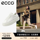 愛(ài)步（ECCO）板鞋女 厚底增高輕便緩震休閑鞋平底鞋女 街頭舞臺219603 灰白色/薰衣草紫21960361075 37